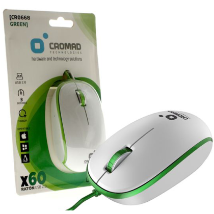 raton-x60-usb-blanco-verde-cromad